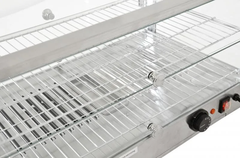 28″ Countertop Display Warmer, 2 Shelves, Square Glass Front, Self/Full-Service, 2.82 cu. ft. (80 L) Capacity