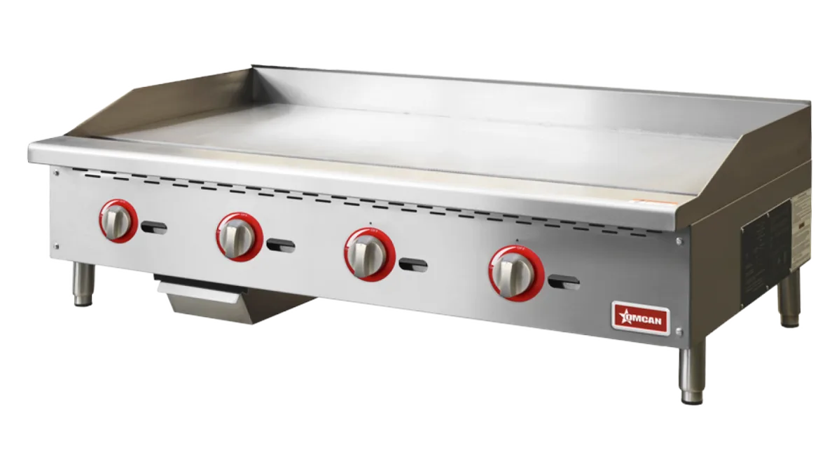 48″ Gas Griddle 4 Burner with Manual Control, 120,000 BTU
