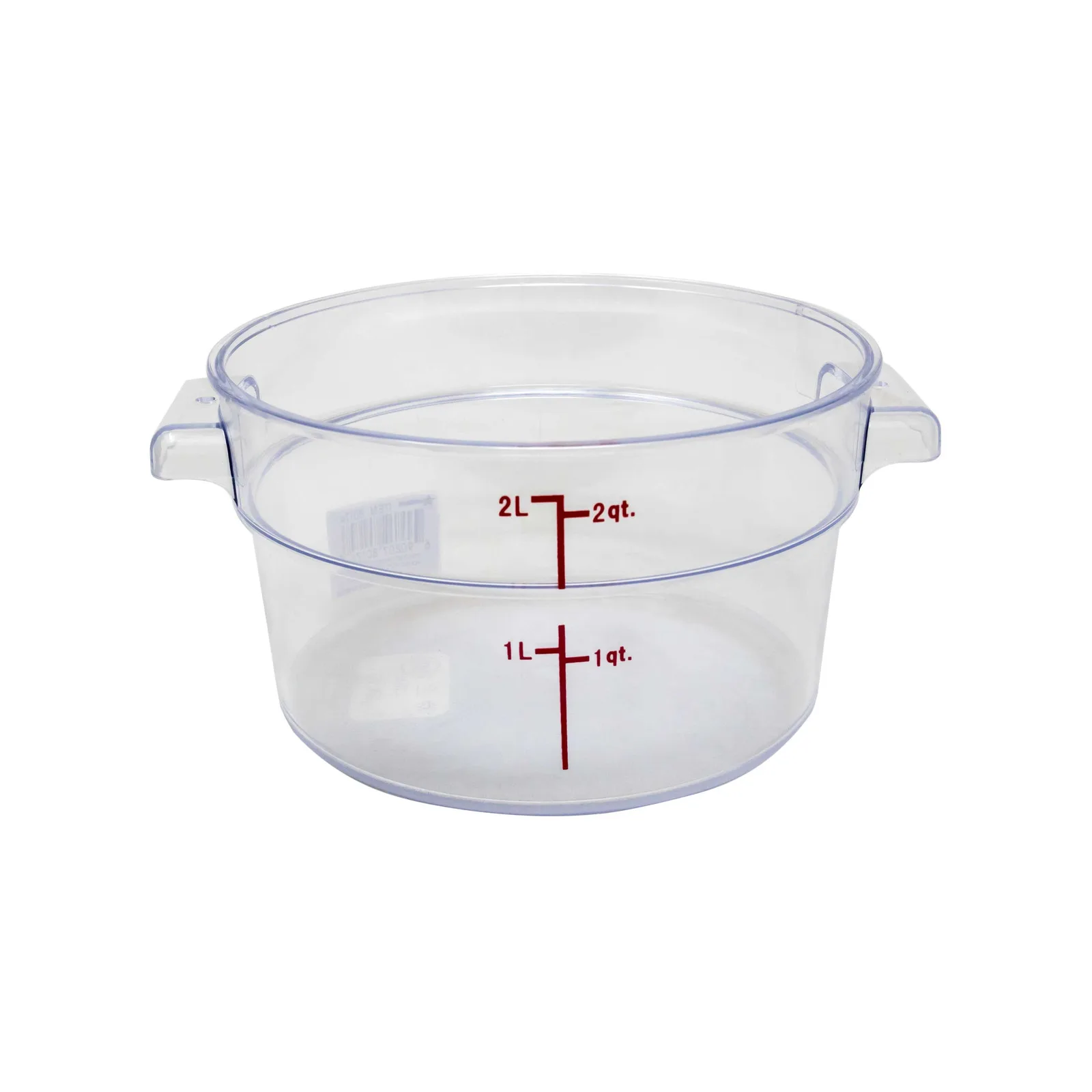 2 qt Polycarbonate Clear Round Food Storage Container