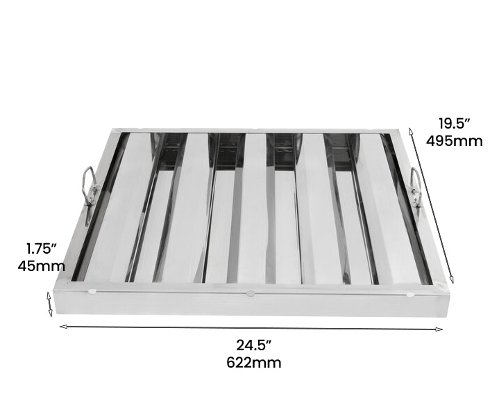 25″(H) x 20″(W) x 2″(T) Stainless Steel Range Hood Filter