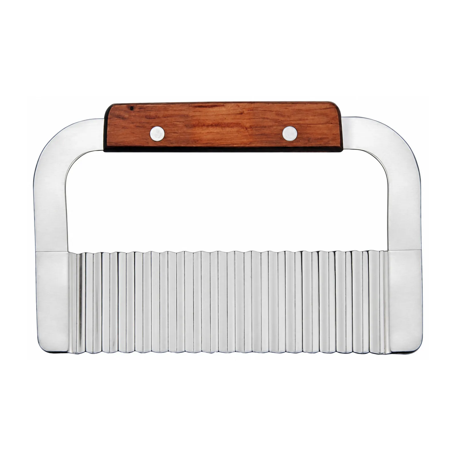 7 1/4″ Stainless Steel Crinkle Cut Serrator with Wooden Handle