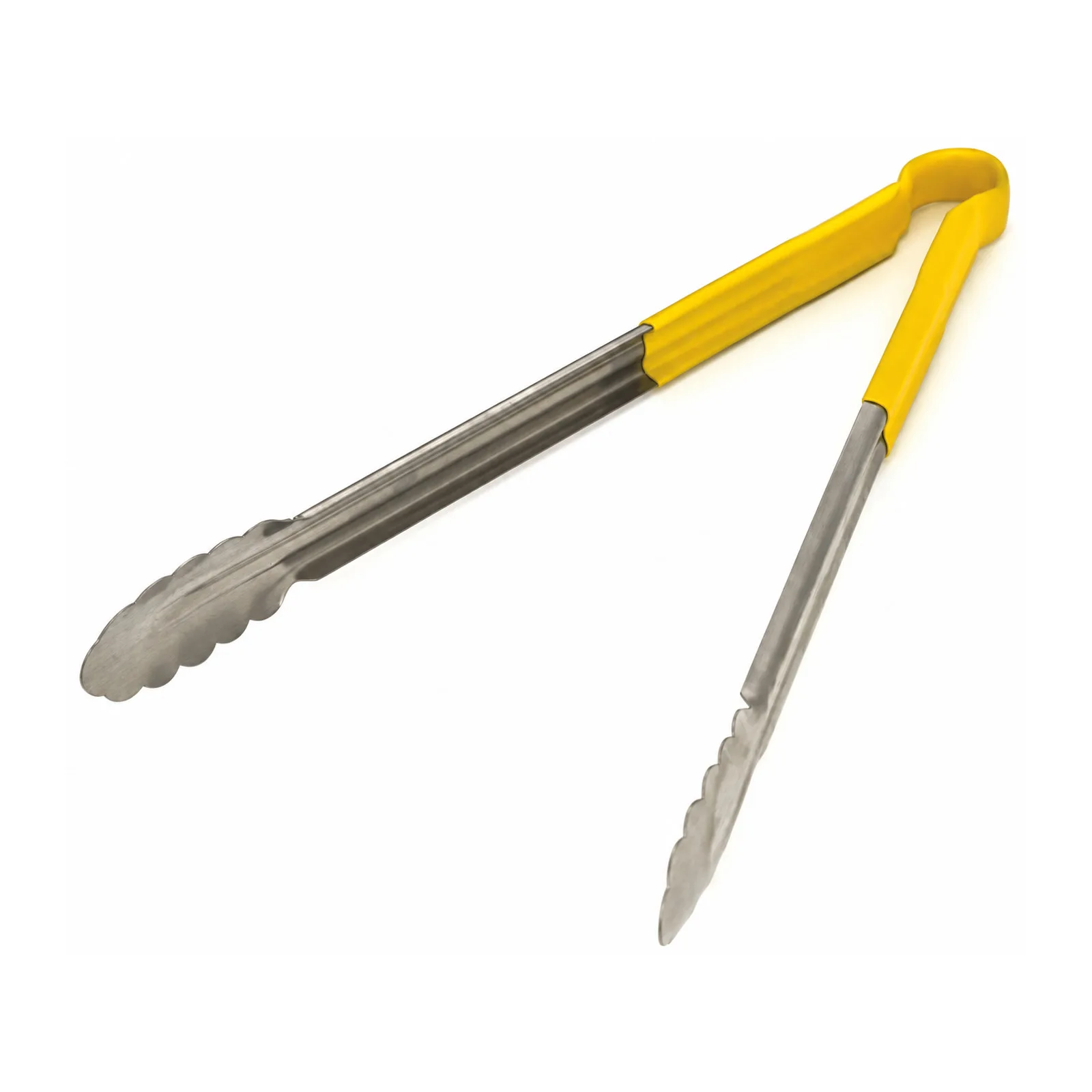 16″ Heavy-Duty Utility Tongs with Yellow Plastic Handle