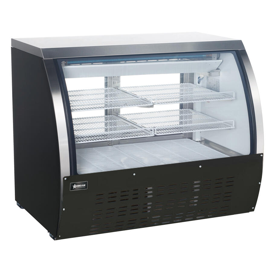 47″ Floor Refrigerated Showcase with Black Coated Steel Exterior