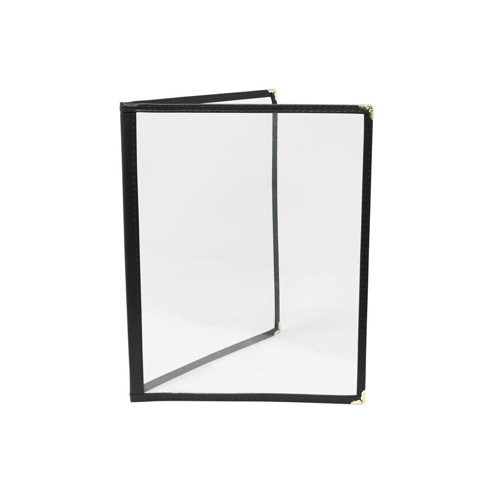 9 1/2″ x 11 3/4″ Black Double-Fold Menu Holder