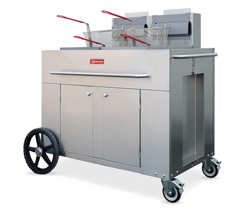 35-40 lb x 2 Outdoor Double Tank Portable Fryer, Liquid Propane – 186,000 BTU
