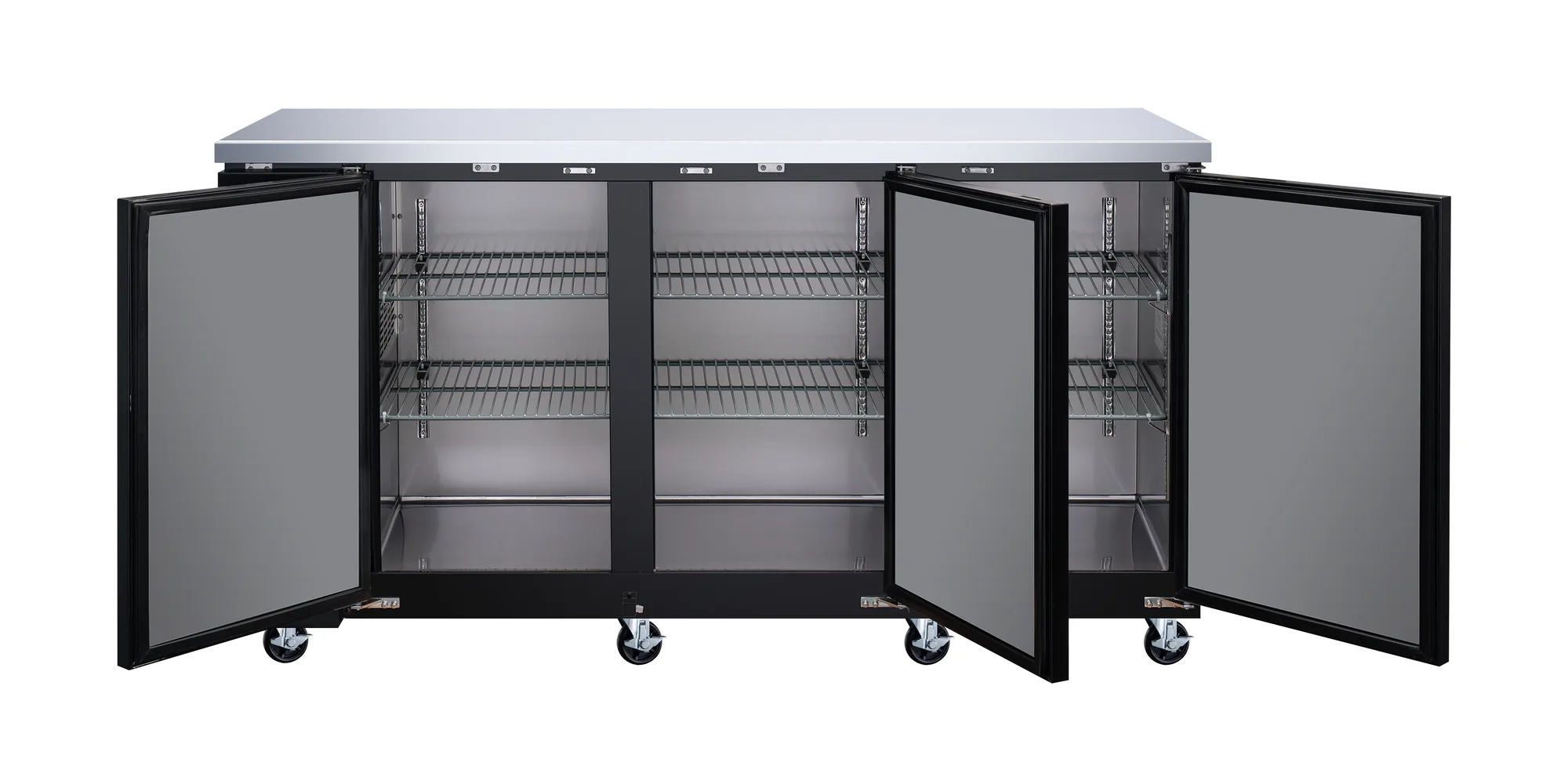 73″ Solid 3-Door Back Bar Cooler, 18.5 cu. ft. (525 L) – Black