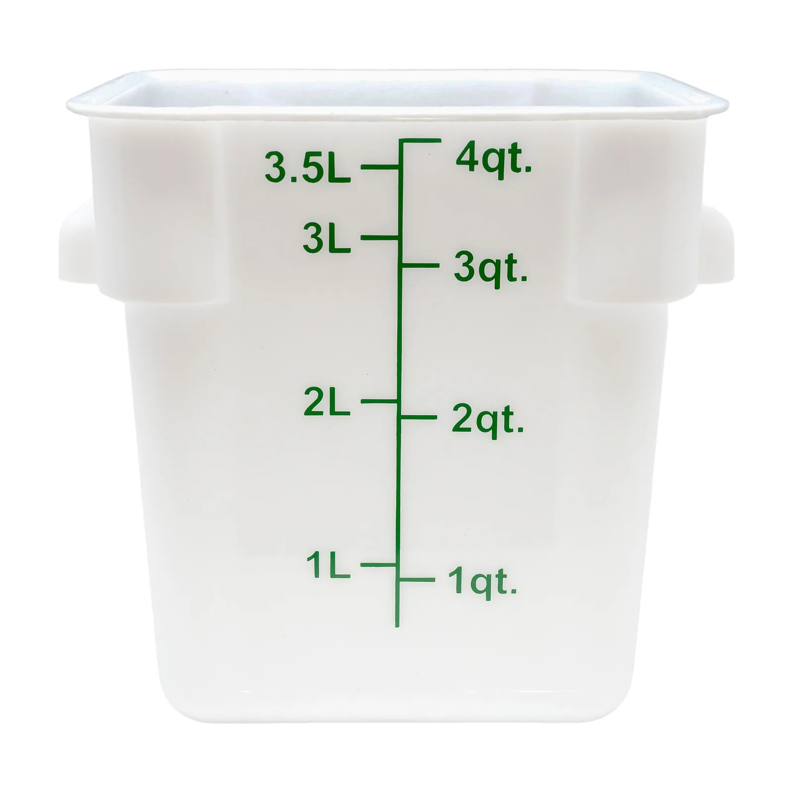 4 qt Polypropylene White Square Food Storage