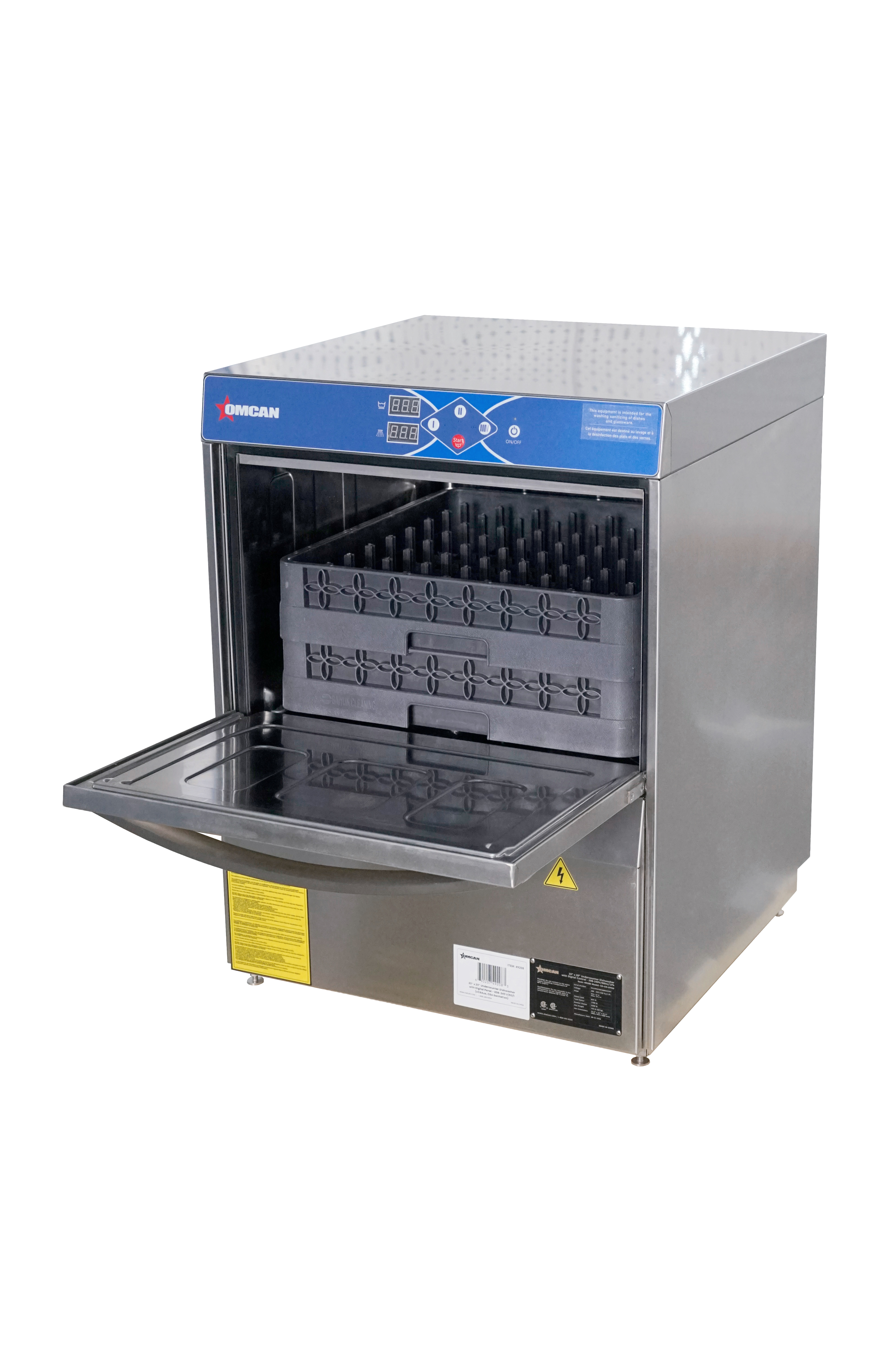 Omcan Essential Series Undercounter High Temperature Dishwasher with Digital Control