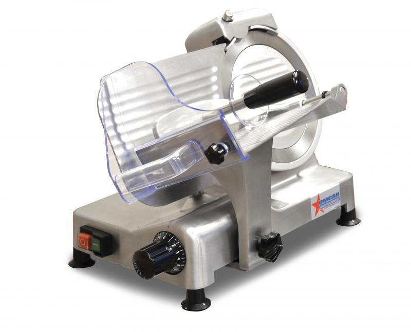 Omcan 8″ Belt-Driven Manual Meat Slicer – 0.2 HP, 110 V