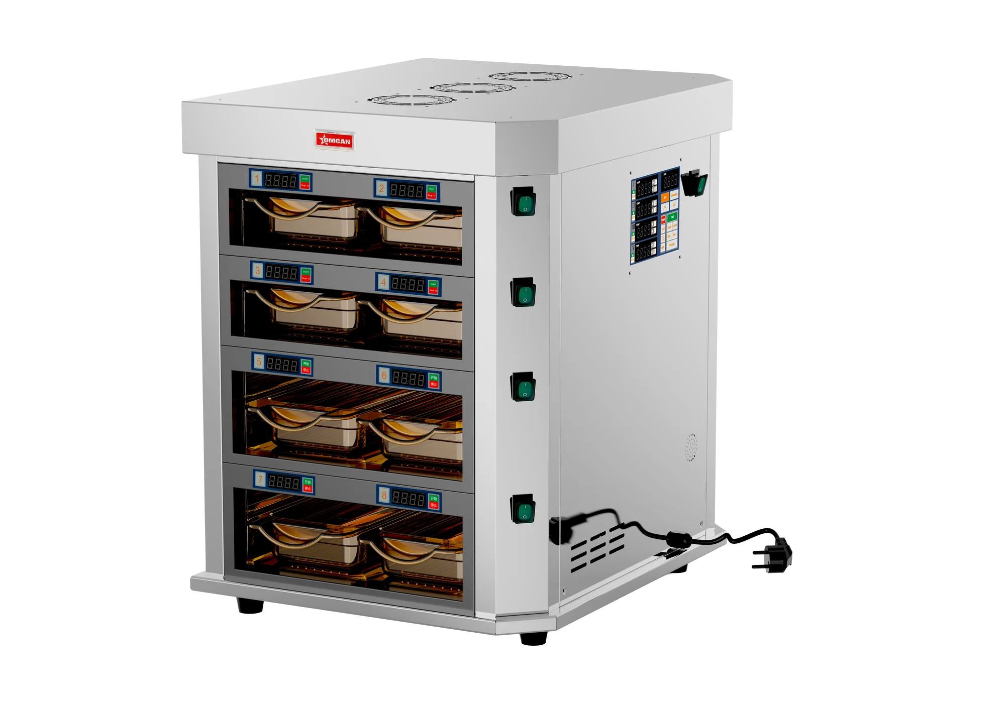 21″ Vertical 4-Channel Countertop Food Warmer – 3400 W (4.5 HP), 220 V/60 Hz/1 Ph
