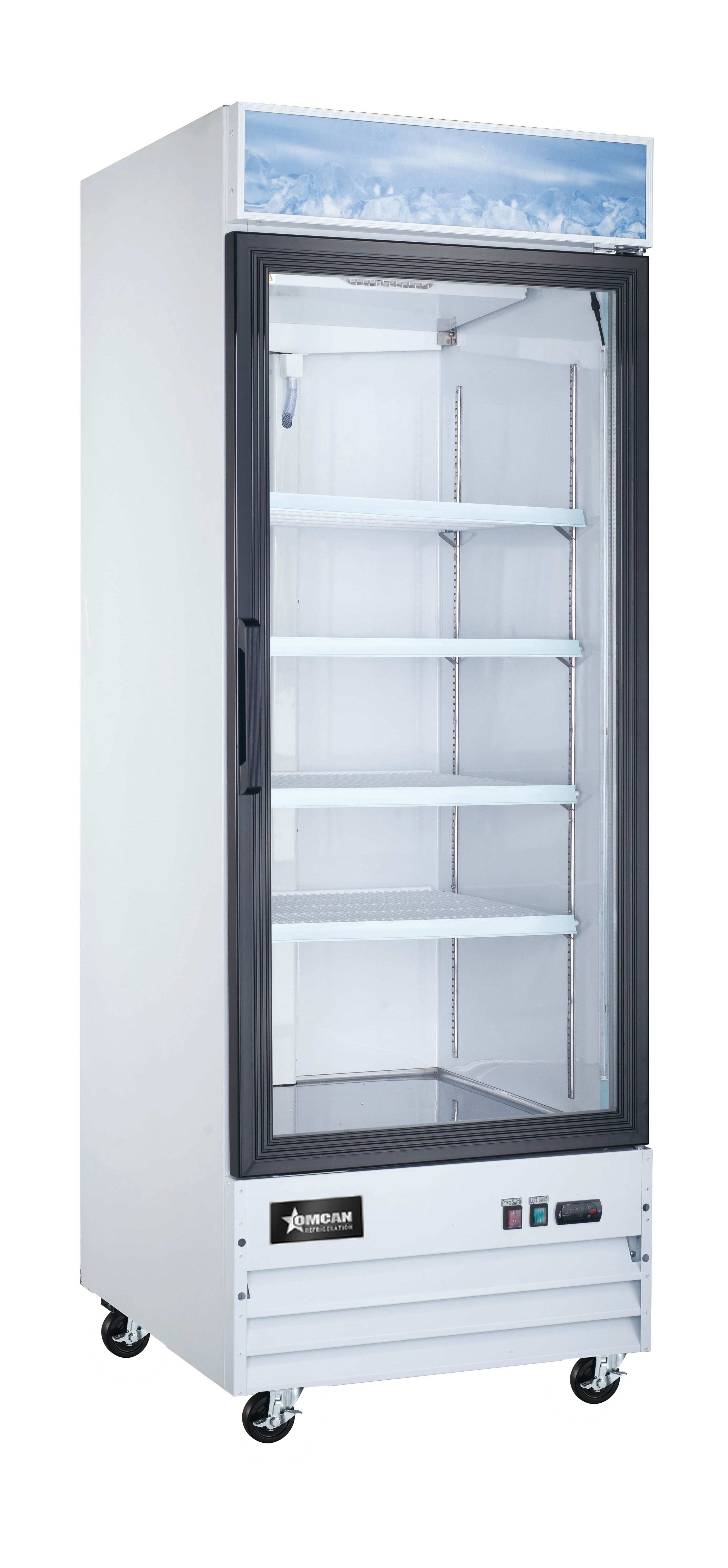 28″ One (1) Glass Door Display Refrigerator with Lightbox, 23 cu.ft. (651 L), White