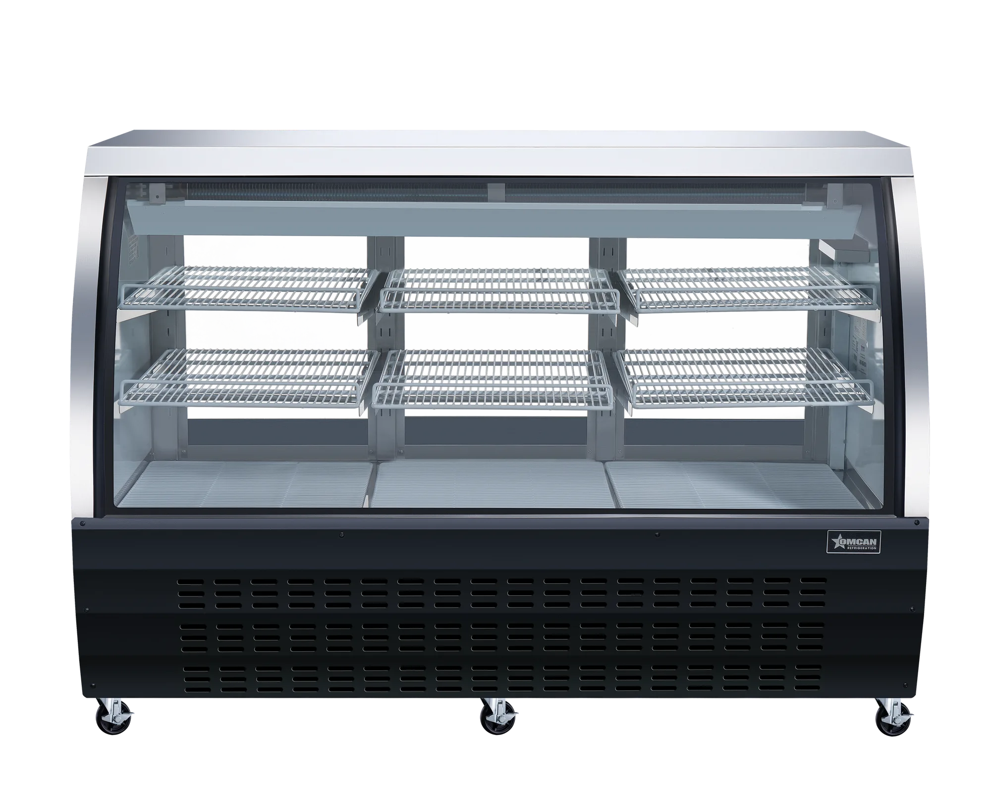 64″ Two (2) Shelf Floor Refrigerated Showcase, 22 cu. ft. (620 L), Black