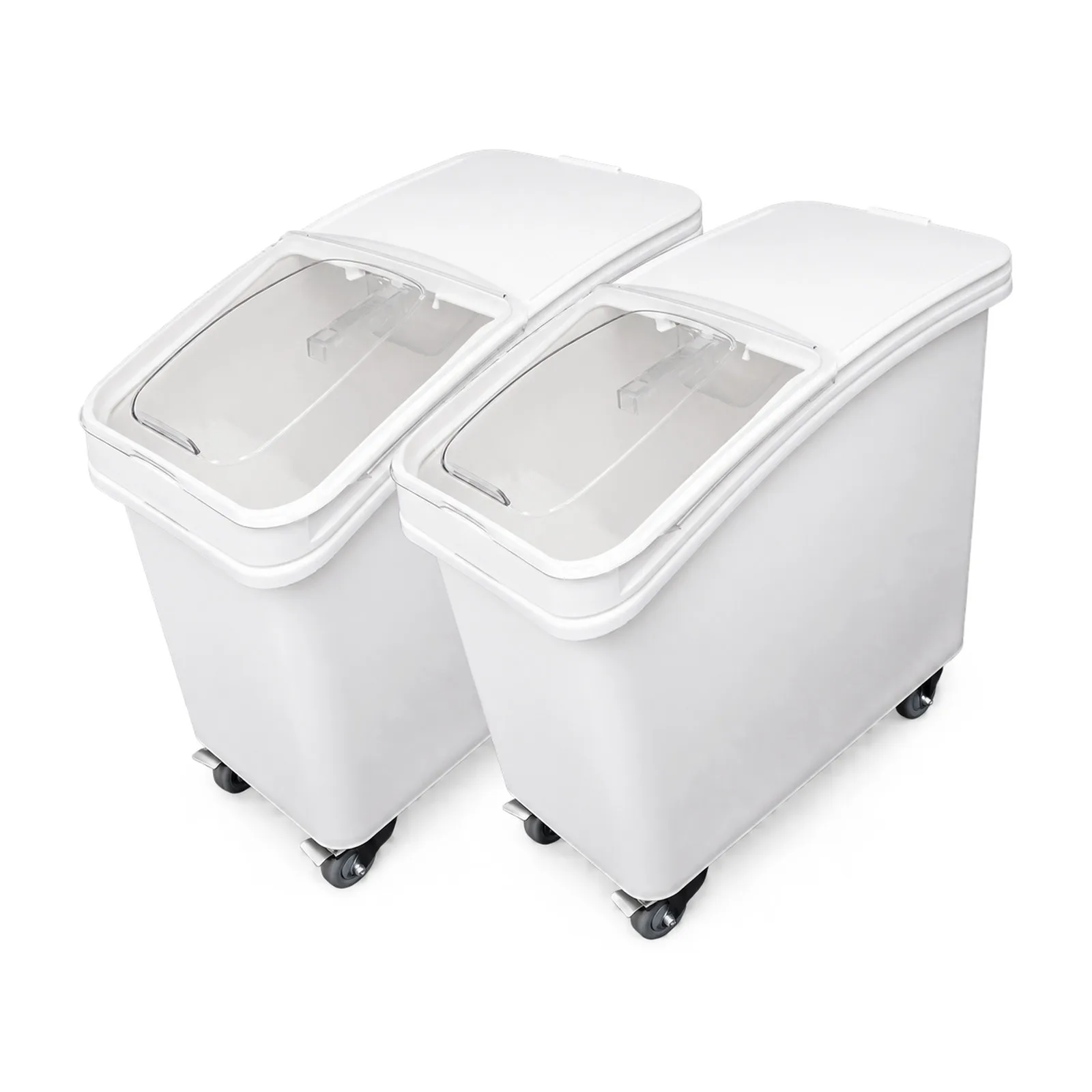 27 Gallon (102 L) Ingredient Bin with Sliding Lid and Scoop – Pack of 2