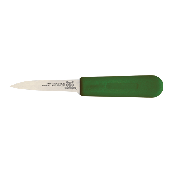 3 1/4″ Paring Hotel Style Knife with Green Polypropylene Handle