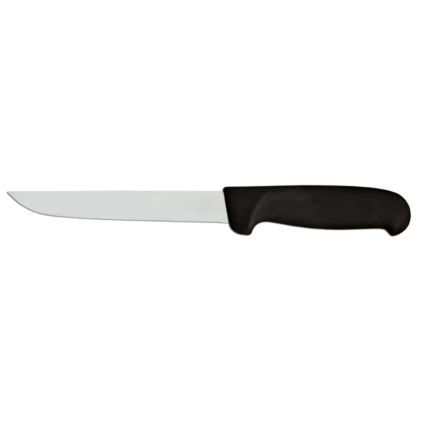 6-inch Straight Blade Boning Knife with Black Super Fiber Handle