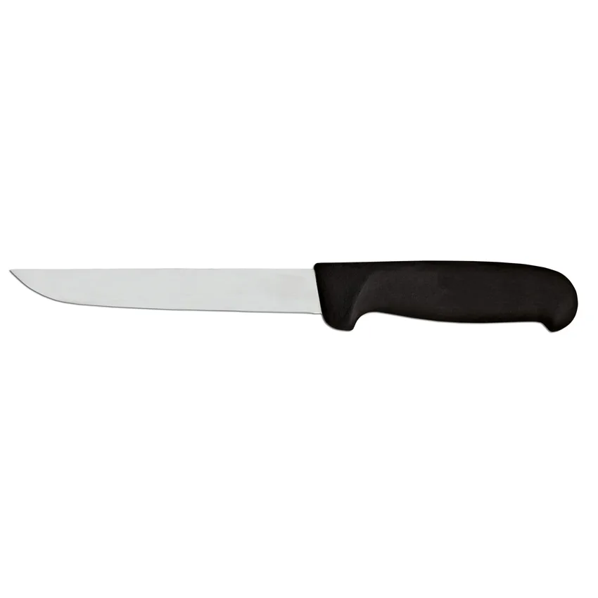 6″ Straight Blade Boning Knife with Black Super Fiber Handle