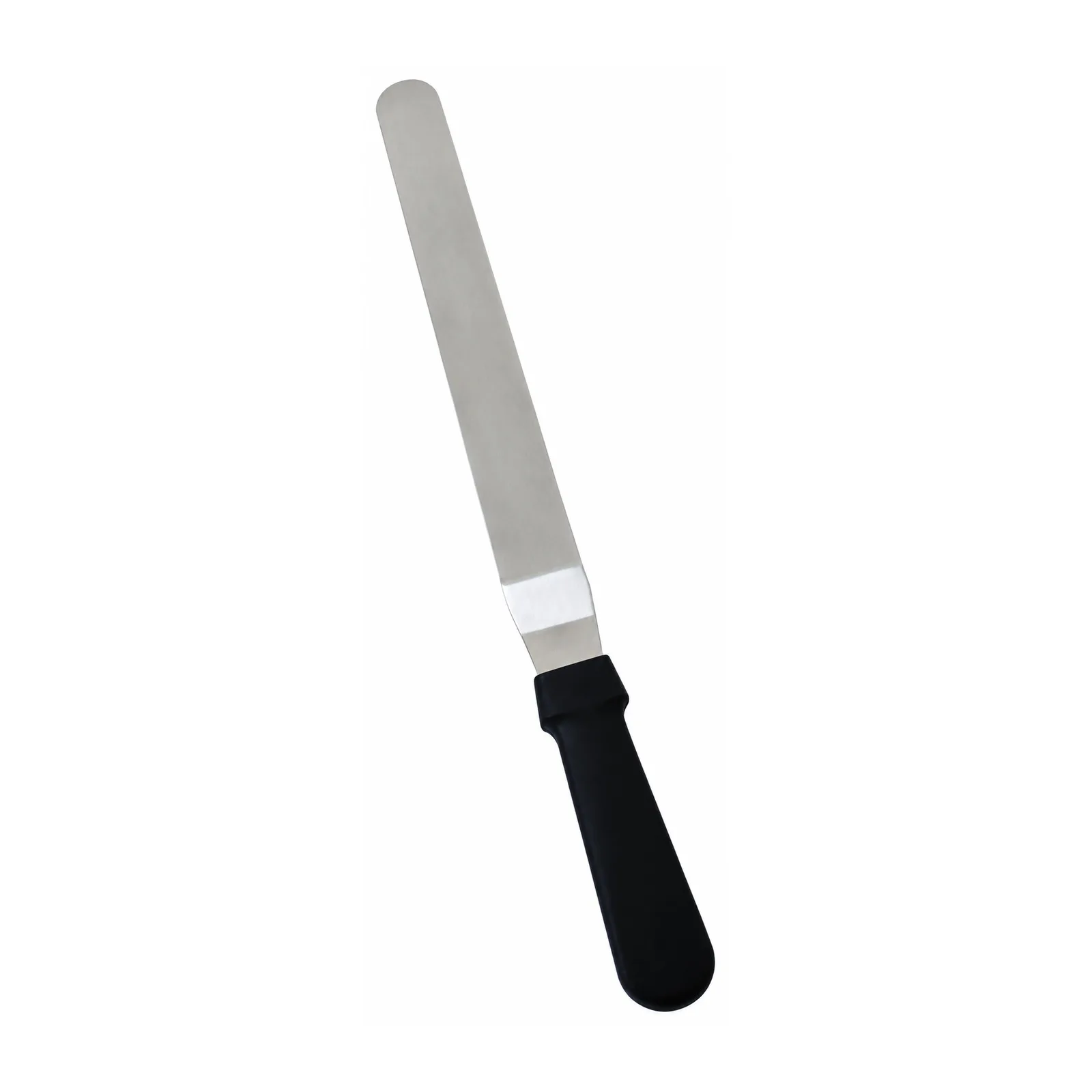 Stainless Steel Offset Baking / Icing Spatula with 8 1/2″ x 1 1/2″ blade and Black Plastic Handle