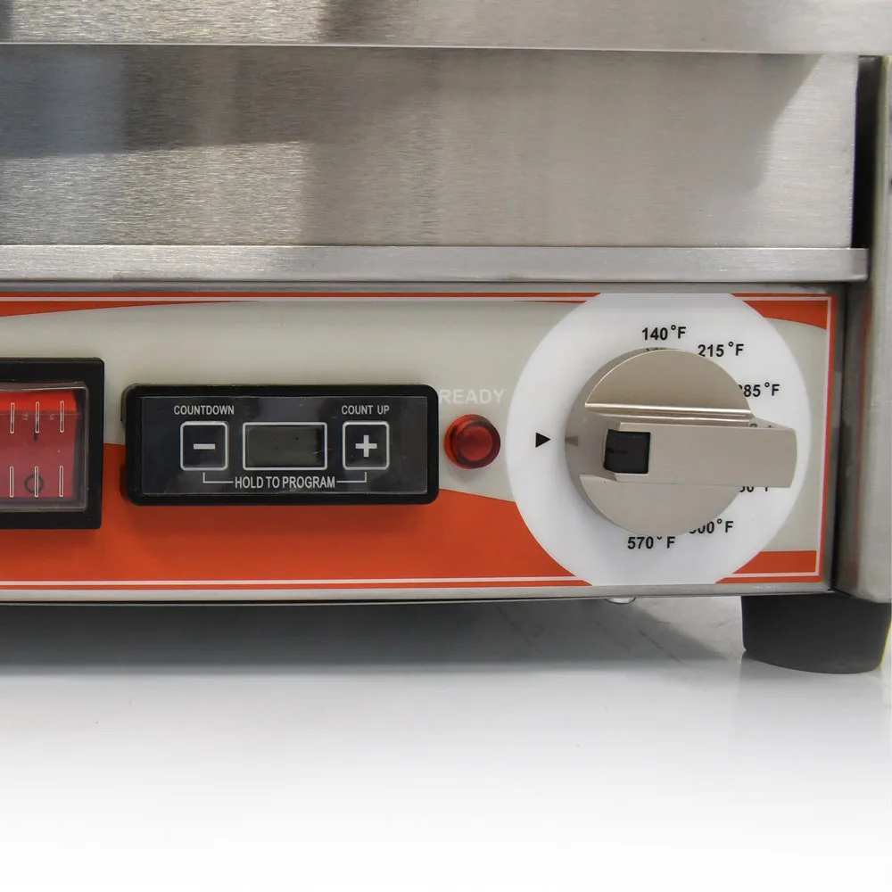 Single Panini Grill with Smooth Plates and Timer – 12″ x 15″ Cooking Surface – 120 V, 1800 W