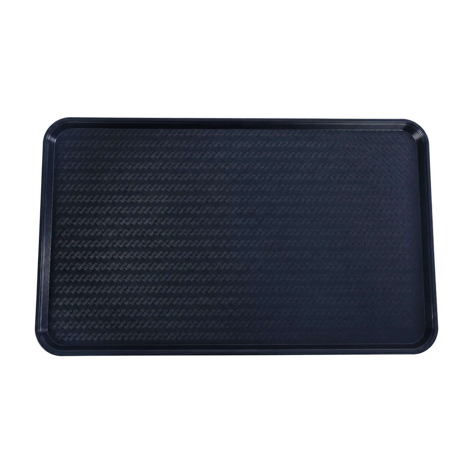 18″ x 30″ Black ABS Plastic Food and Produce Display / Merchandising Tray