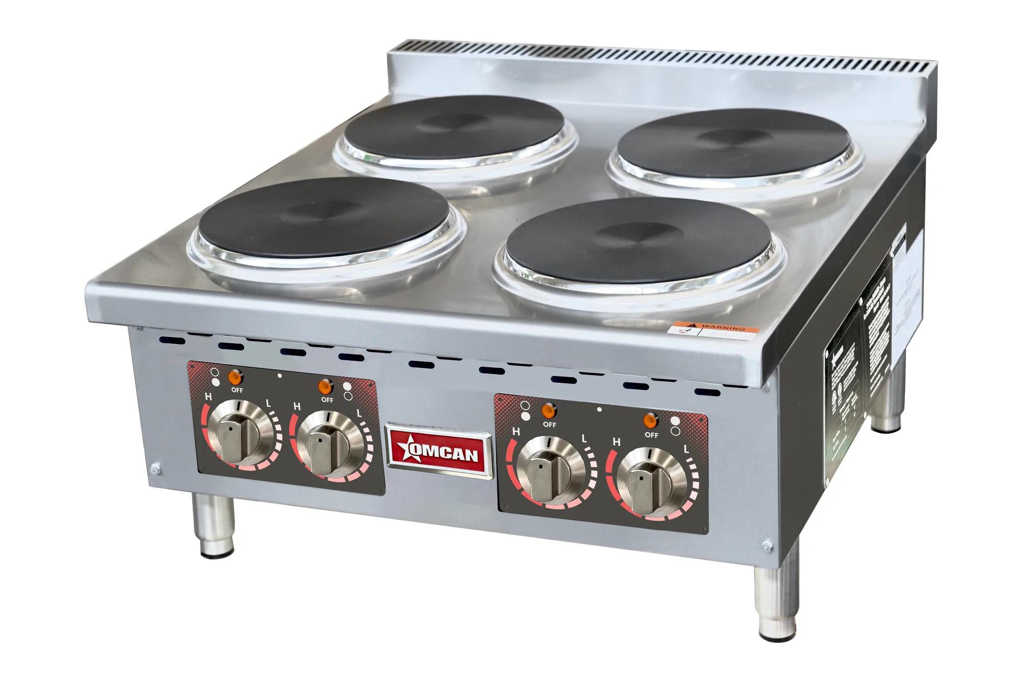 24″ Countertop Electric Hot Plate, 4 Burners – 8000 W, 240 V, 1 Phase