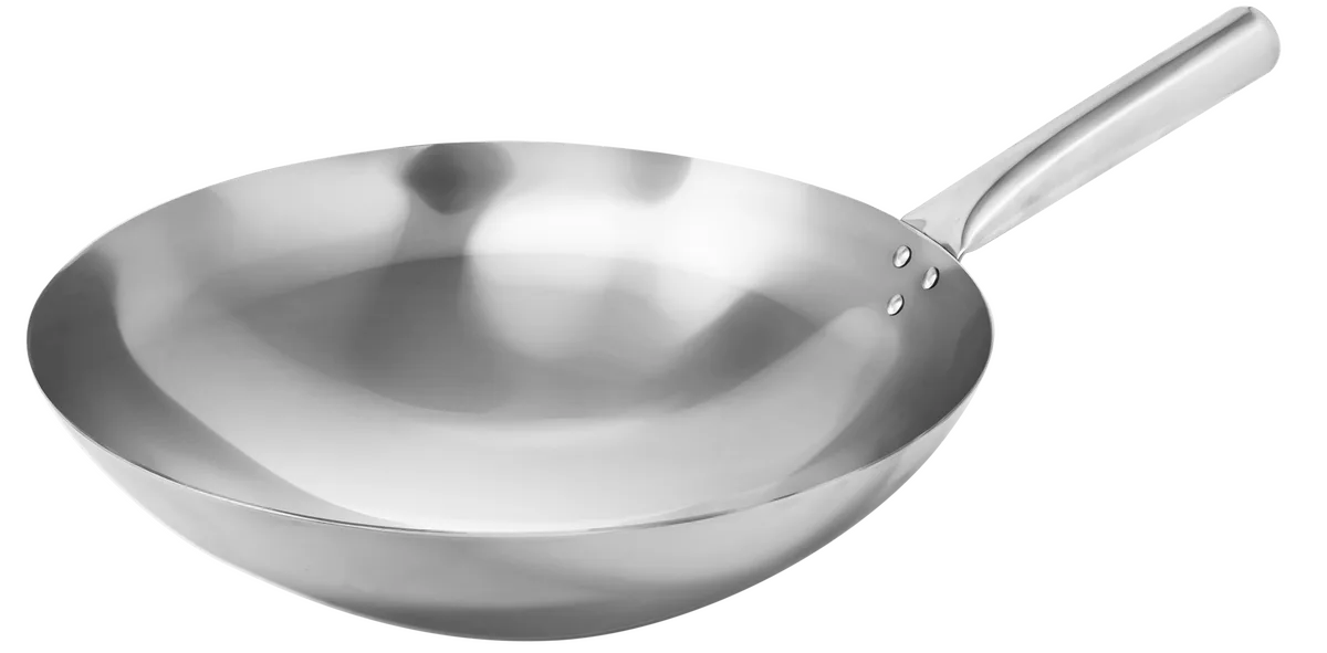 16″ Mandarin Wok Stainless Steel, Nailed Joint