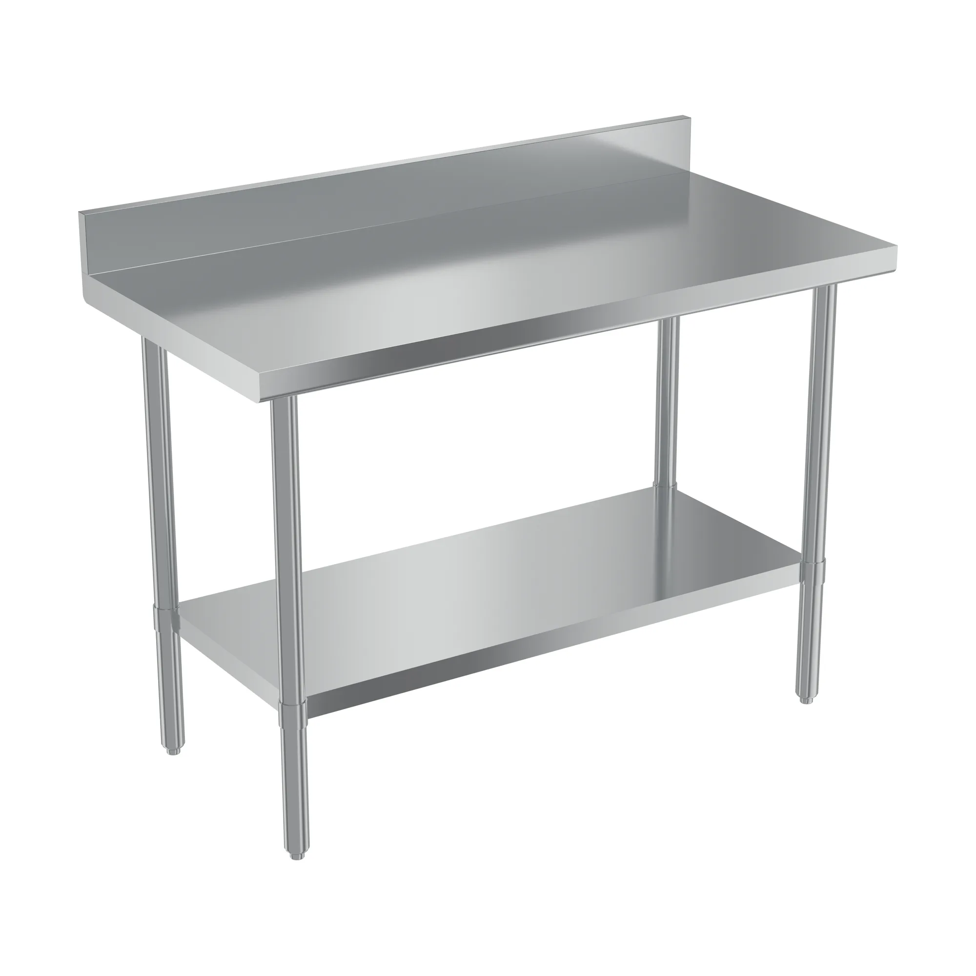 24″ x 48″ 20 Gauge 430 All Stainless Steel Work Table with Backsplash