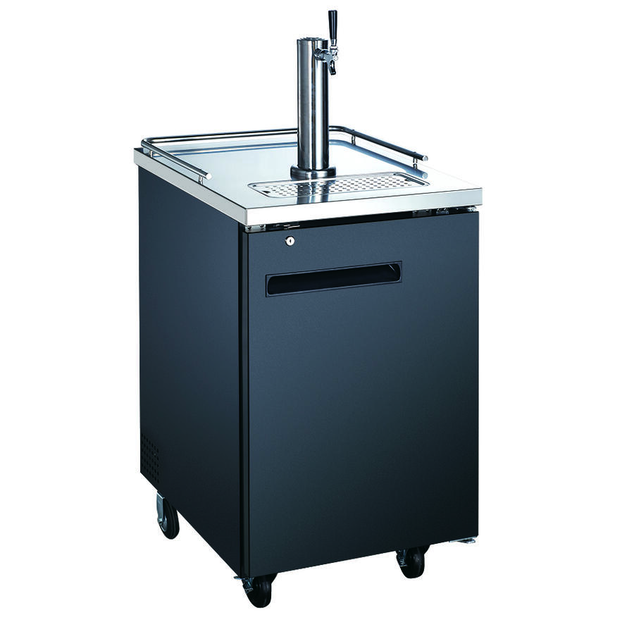 24″ Single Solid Door Kegerator / Beer Dispenser with 1 Tap – 6.5 cu.ft. Capacity