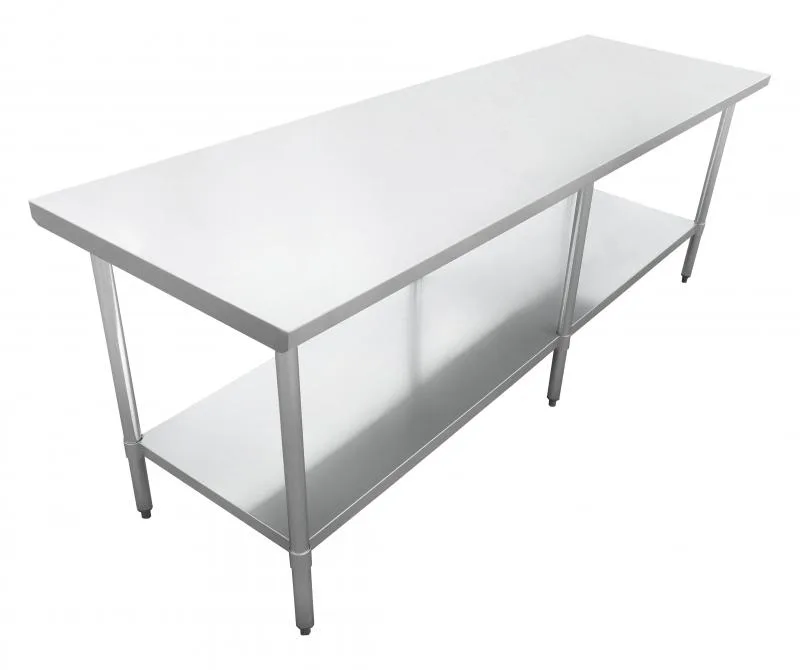 30″ x 84″ 18 Gauge 430 Stainless Steel Work Table