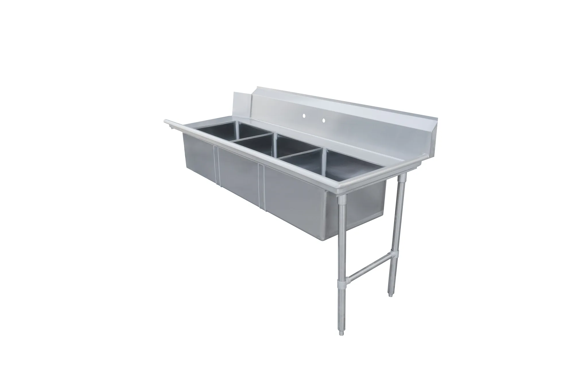 72″ Right Side Soiled Dish Table with Three Sinks