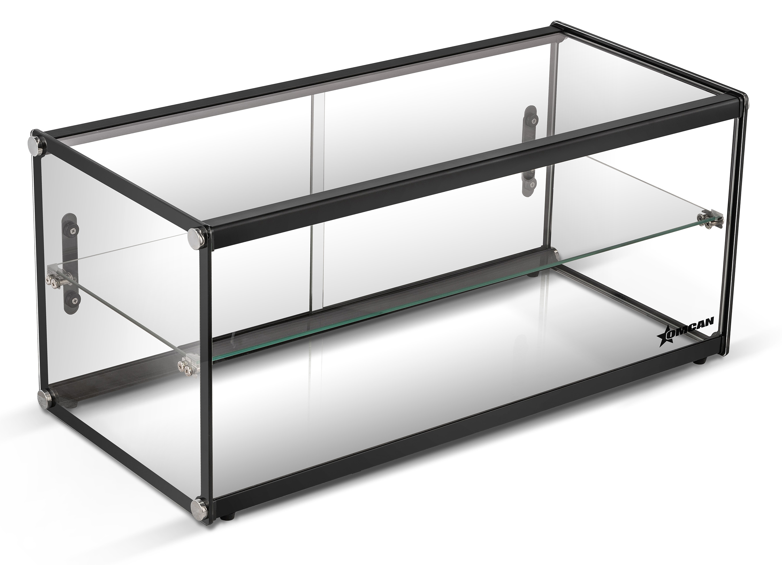 33" Countertop Food Display Case with Square Front Glass, 2 Tiers, and 90 L capacity