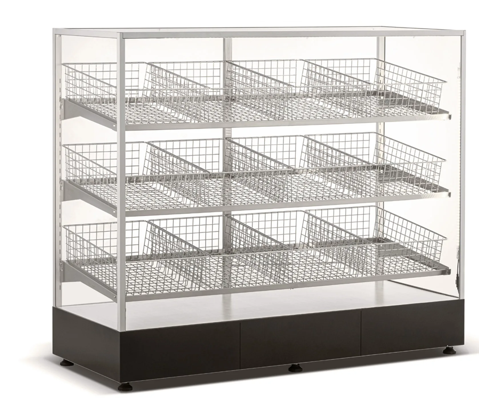 Ambient Bakery and Bagel Display Case 60″, 12 Baskets, Warm White