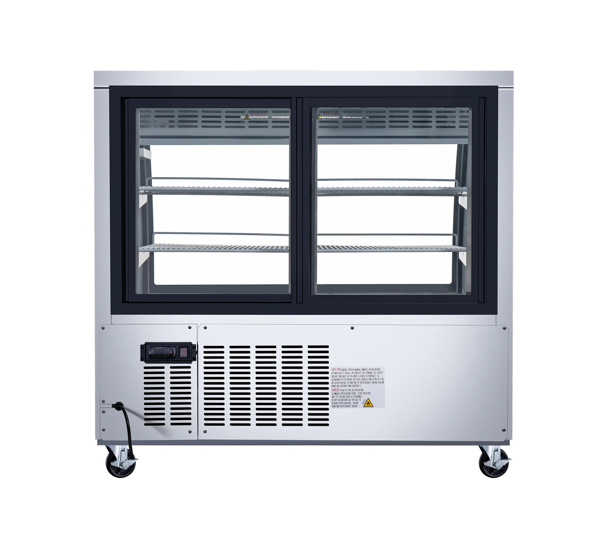 47″ Two (2) Shelf Floor Refrigerated Display Case, 18 cu. ft. (508 L), Stainless Steel
