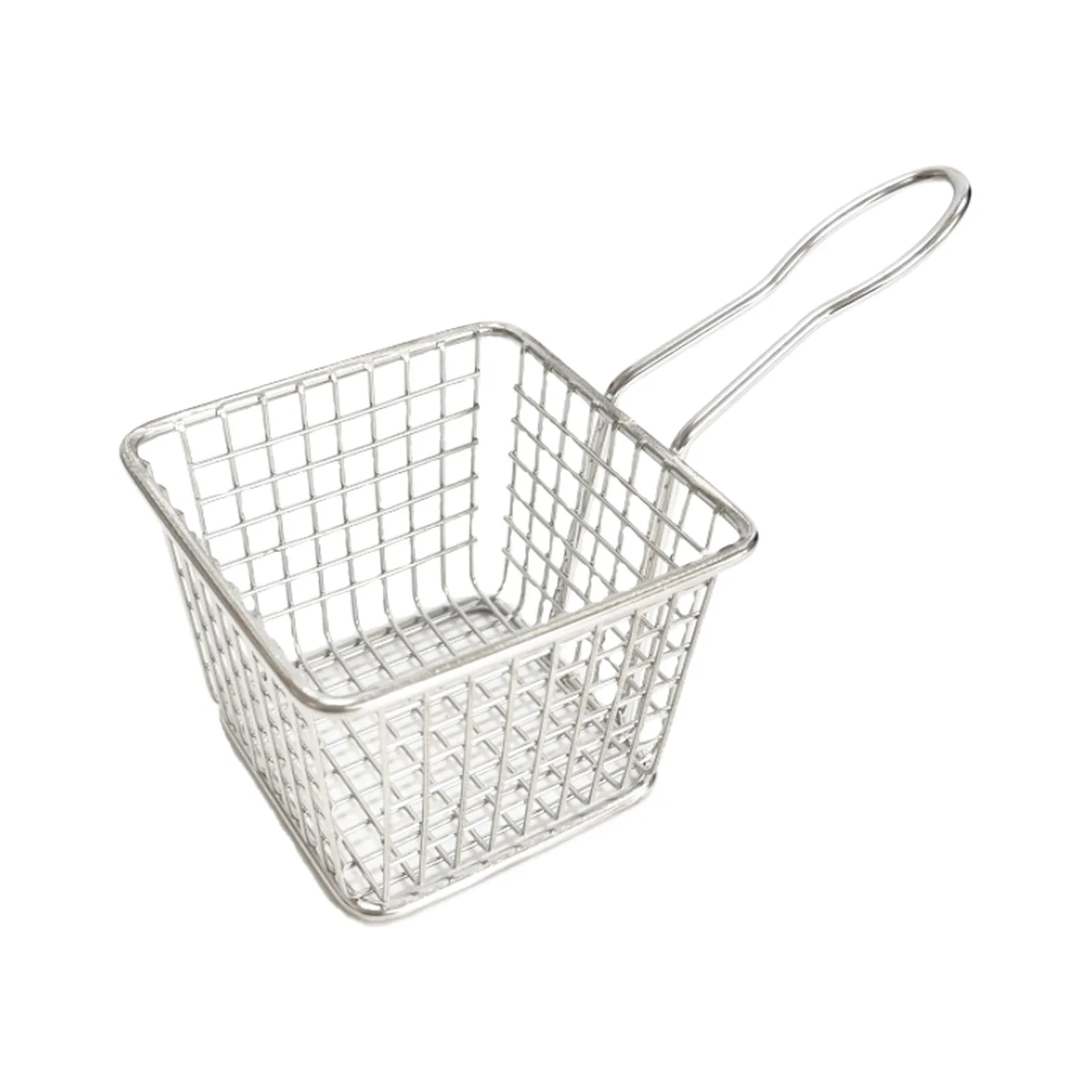 4″ x 3″ x 3″ Rectangular Stainless Steel Mini Serving Basket