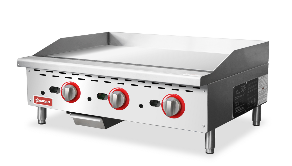 36″ Countertop Gas Griddle 3 Burners with Thermostatic Control – 84,000 BTU