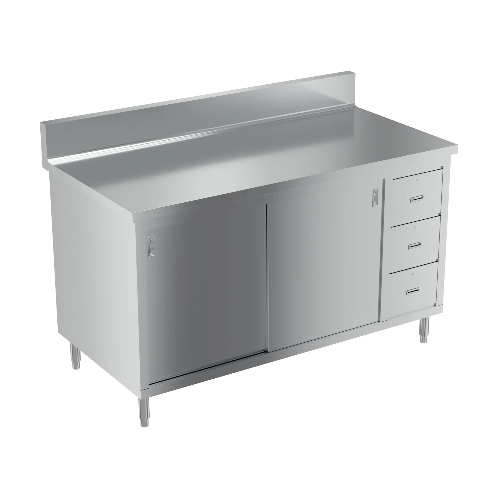 30″ x 60″ Worktable with Cabinet, Drawers, and Sliding Doors