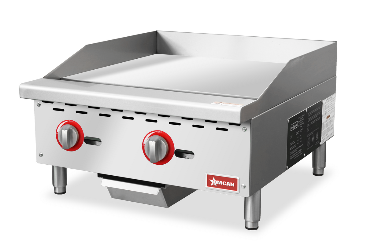 24″ Griddle Natural Gas / Propane with 2 Burners and Manual Control – 60,000 BTU