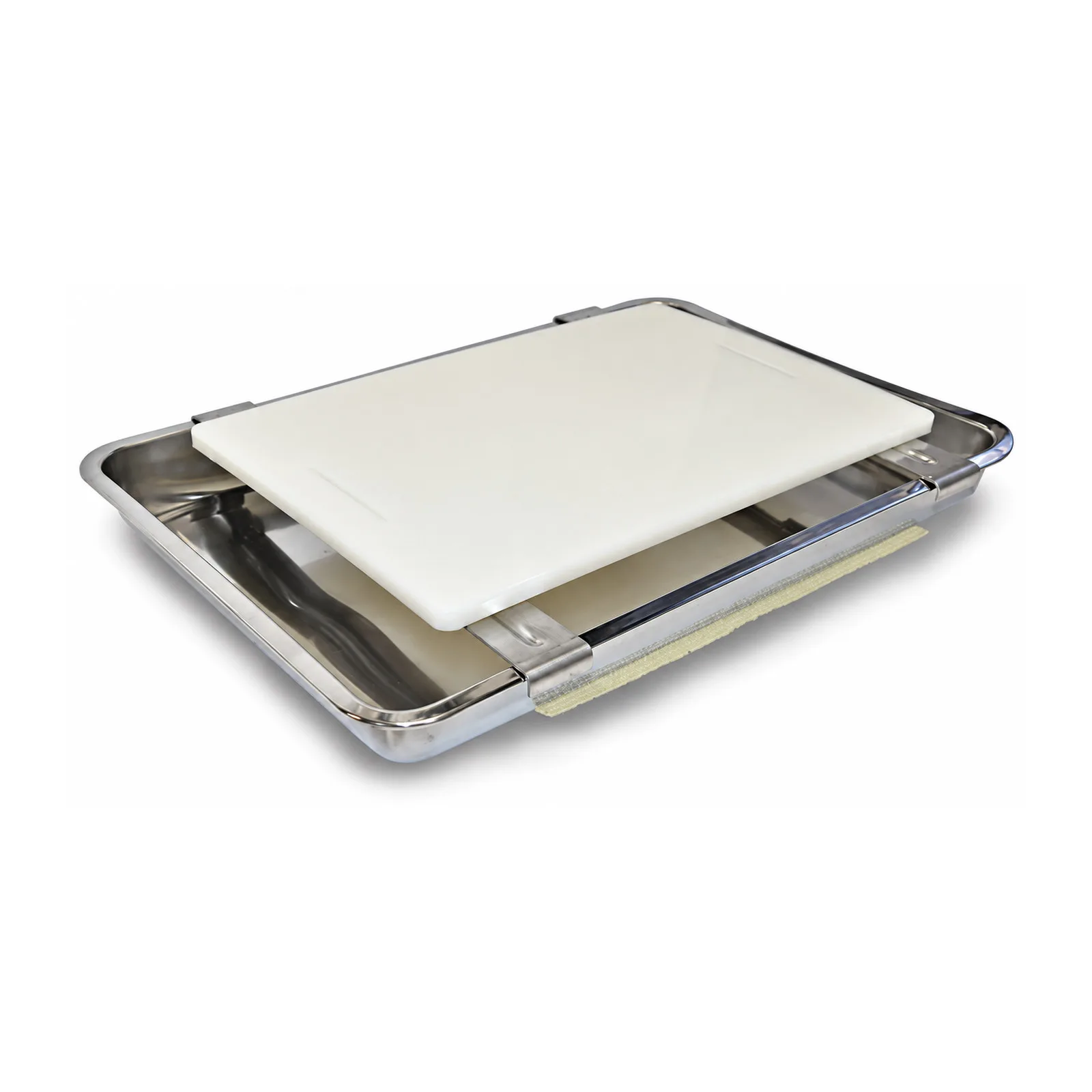 15.4″ x 10.2″ Carving / Filet Cutting Board with Stainless Steel Drip Pan