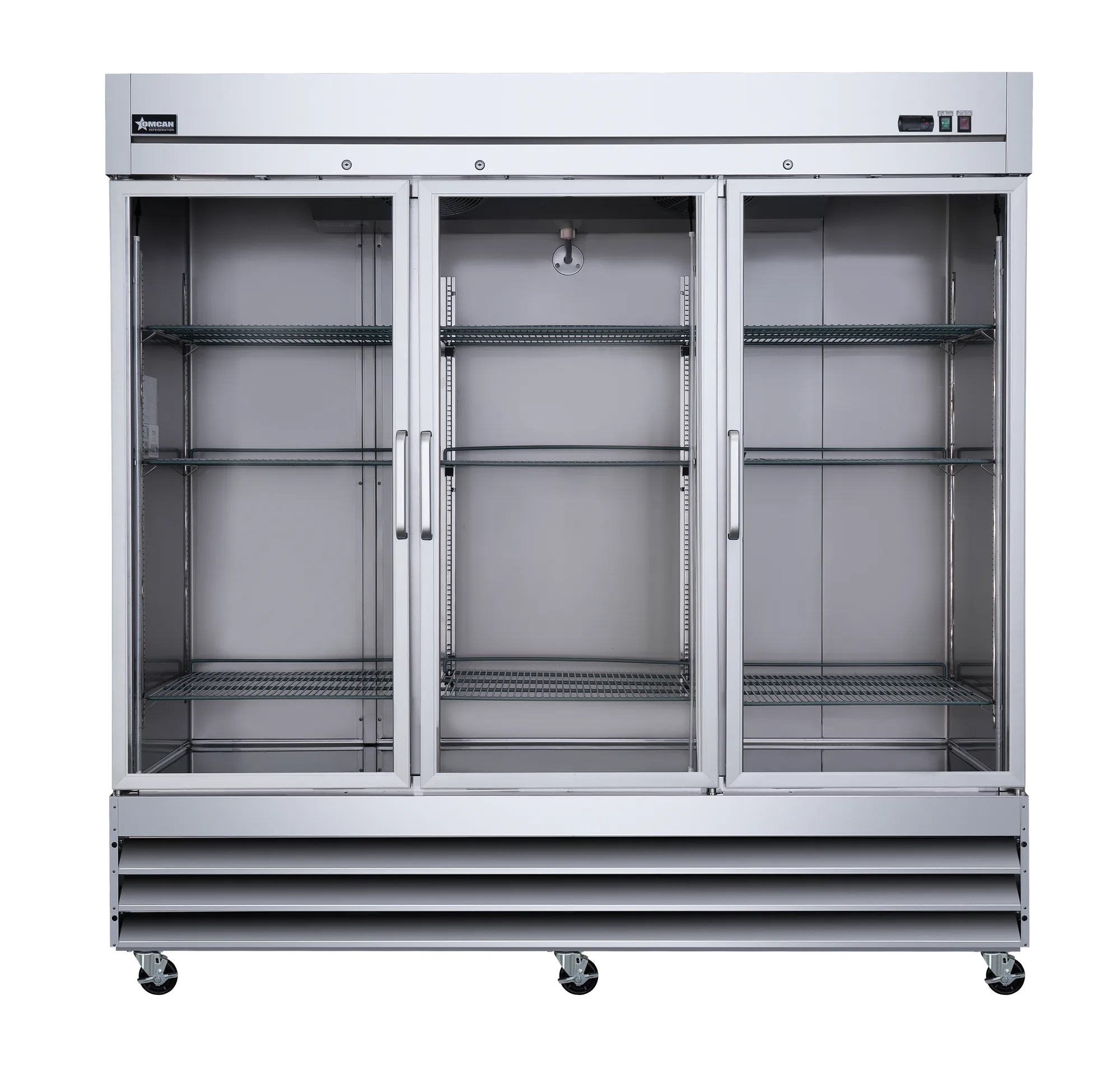 81″ Three (3) Glass Door Reach-In Refrigerator, 72 cu. ft. (2,024 L), Stainless Steel