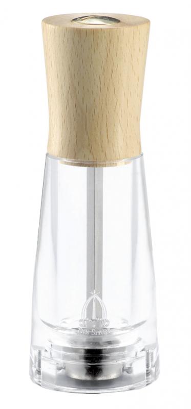 Tosca Series – 15-cm Pepper Mill Light Beech Wood with Acrylic Resin Base