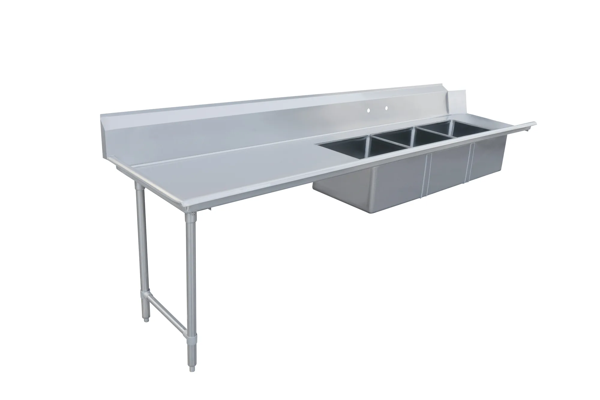 96″ Left Side Soiled Dish Table with Three Sinks