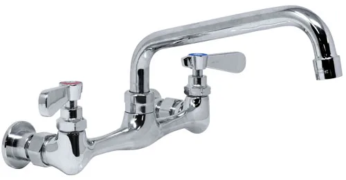 Splash Mounted 10″ Spout Faucet for 18″ x 18″ / 18″ x 21″ – One and Two Tub Sinks and Three Tub Space Saver Sinks