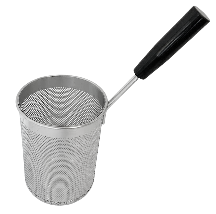 Pasta Cooker Rectangular Basket with Handle, Sixth Size 1/6, Round
