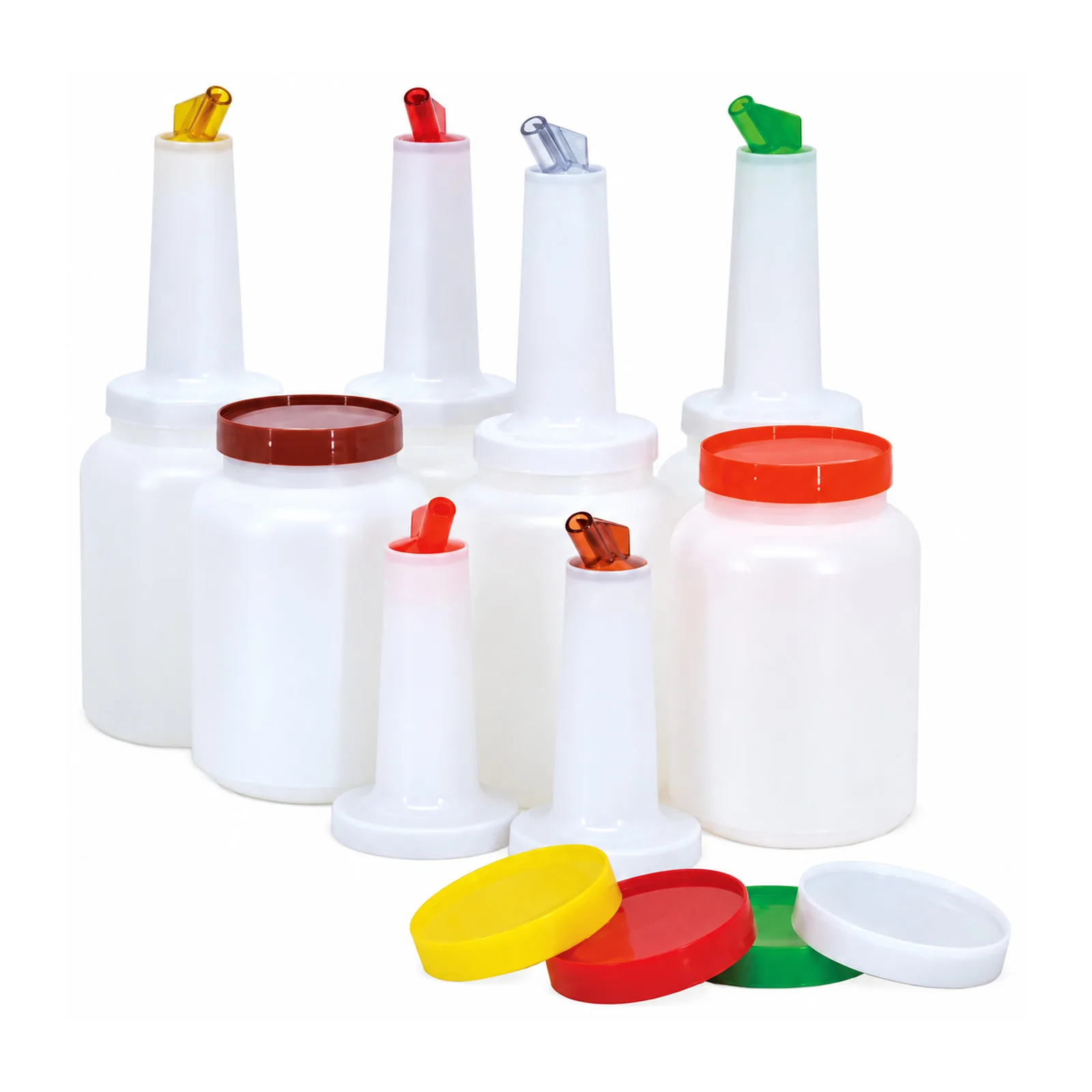 2 qt Continuous Flow Liquor and Juice Multi-Pour – 6 Assorted Colors