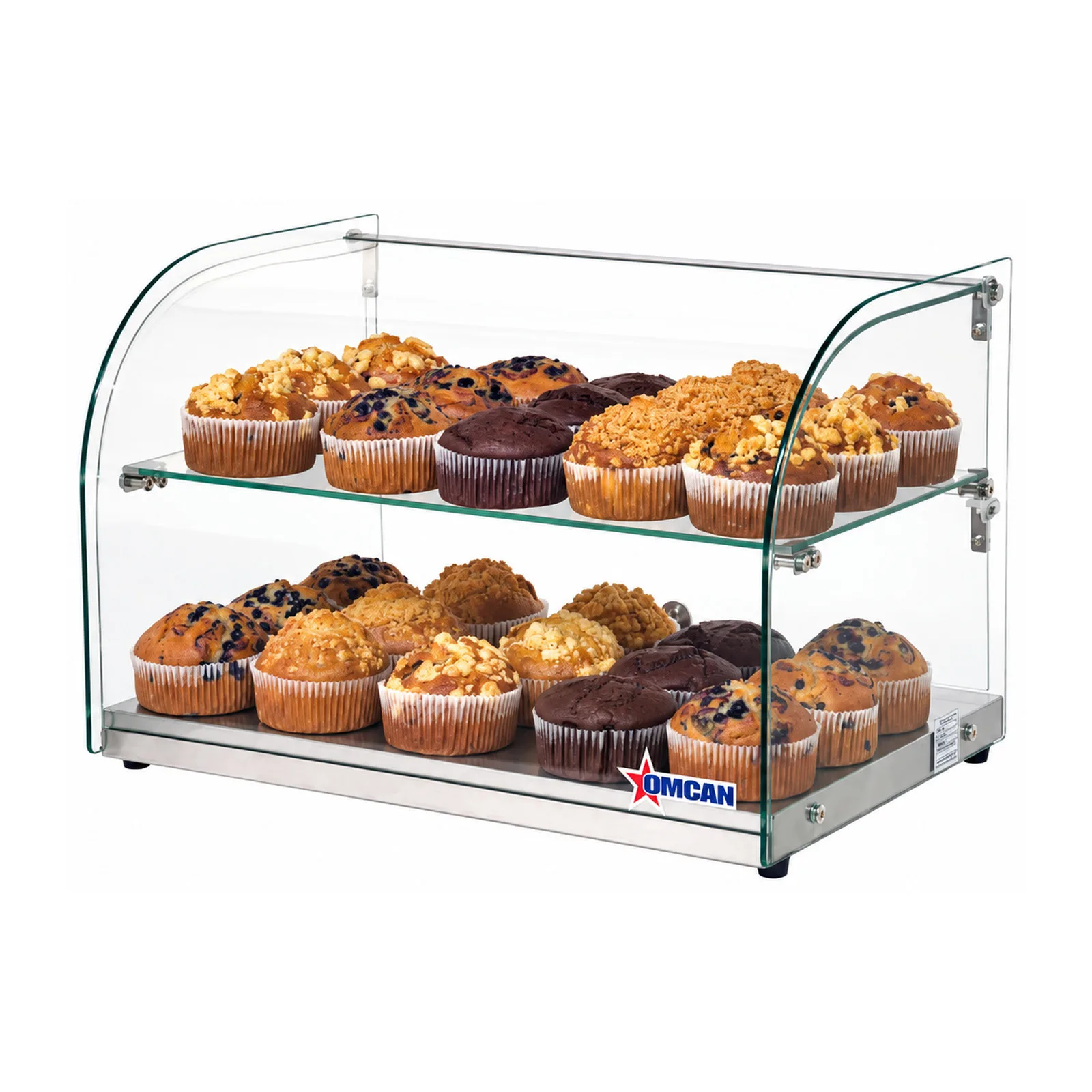 22″ Countertop Food Display Case with Curved Front Glass and 45 L capacity