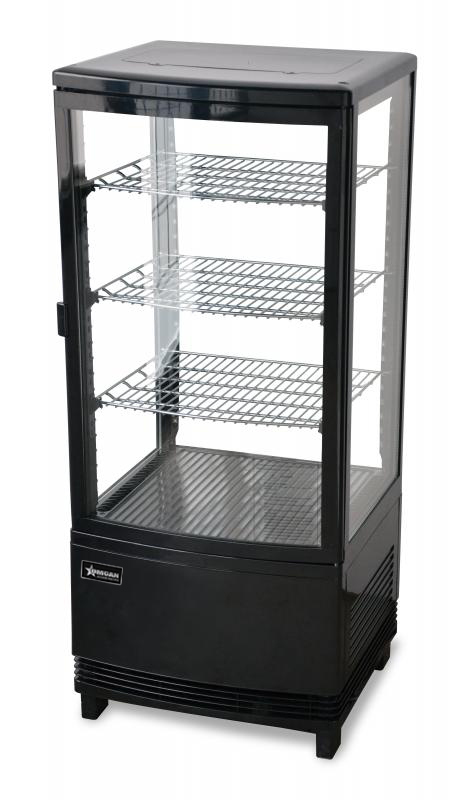17" Three (3) Shelf Countertop Refrigerated Display Case, 2.80 cu.ft (78 L), Black