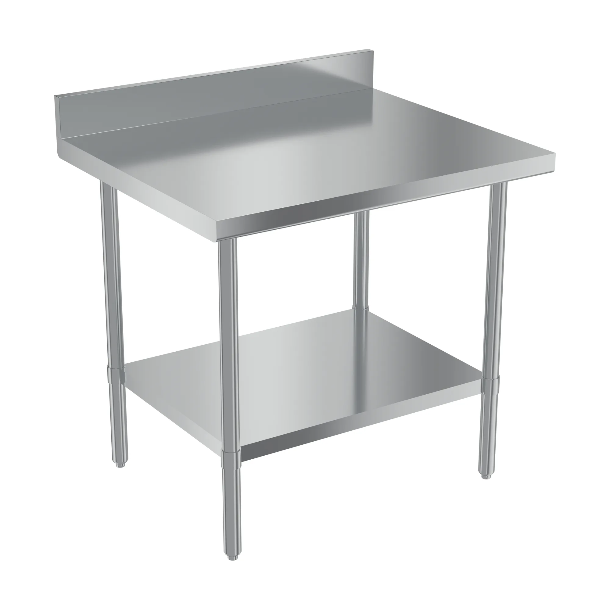 30″ x 36″ 20 Gauge 430 All Stainless Steel Work Table with Backsplash
