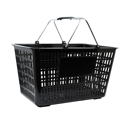 Black Plastic-Steel Shopping Basket