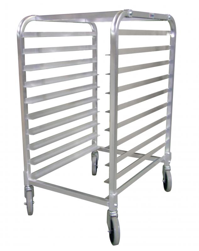 Aluminum Round Top Bun Pan Rack with 10 slides and 3″ spacing