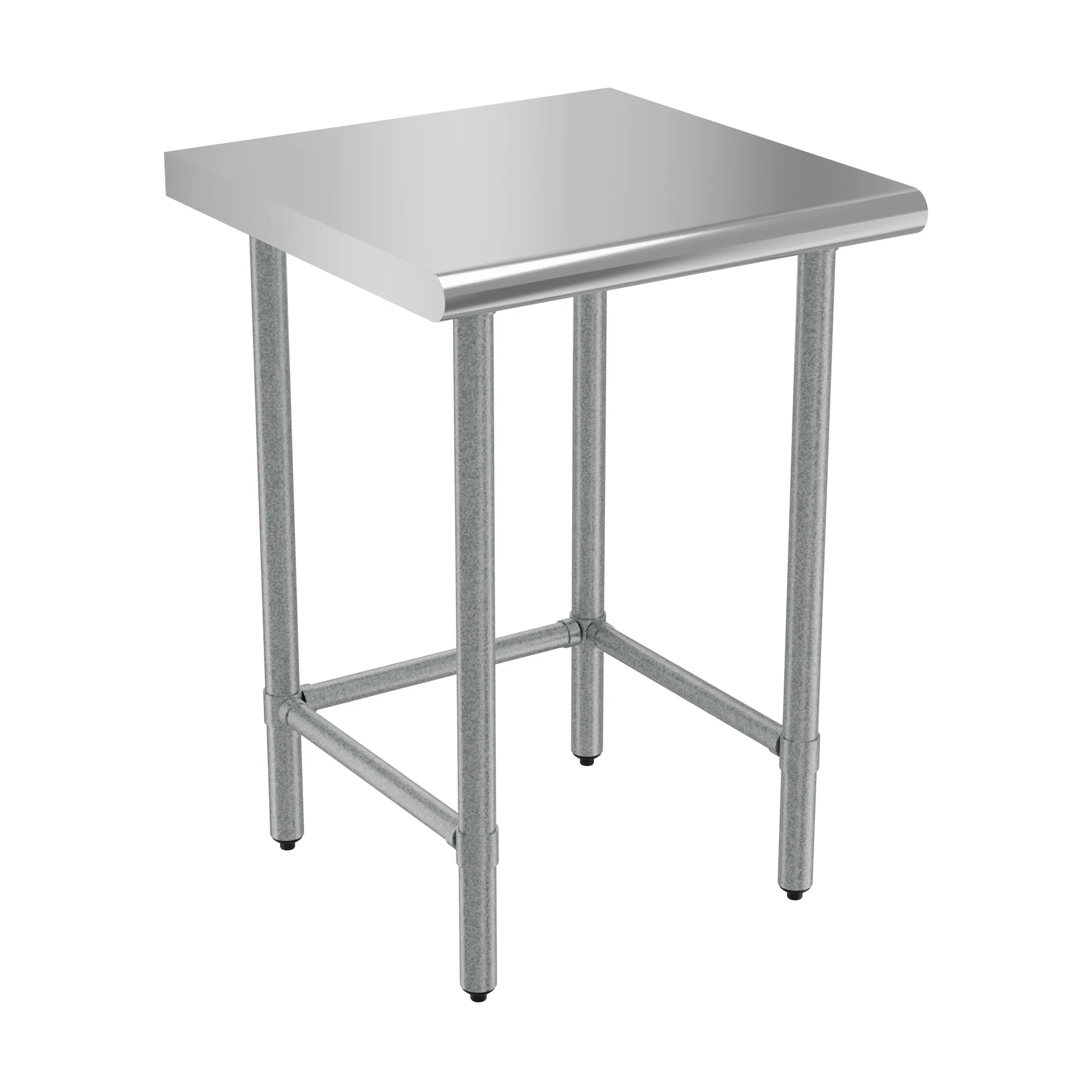 24″ x 24″ Stainless Steel Worktable With Leg Brace and Open Base