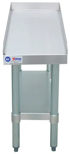 30″ x 12″ 18 Gauge 430 Stainless Steel Equipment Stand with Galvanized Undershelf and Legs